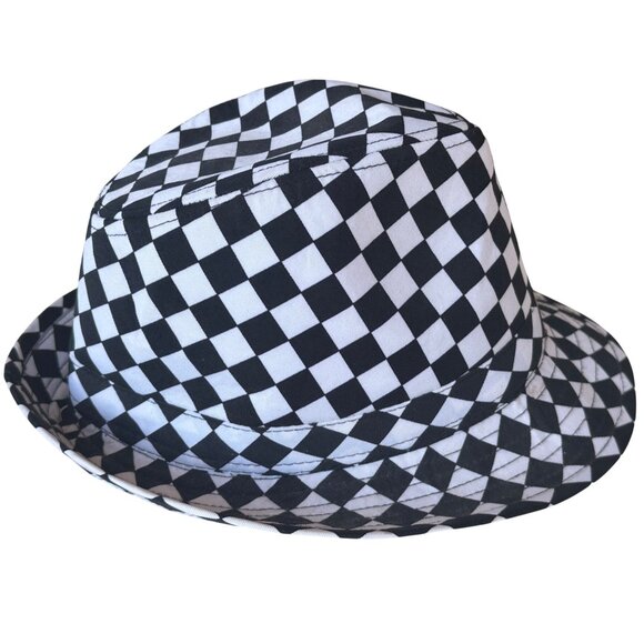 Empire Trading Black & White Hat Check Pattern Polyester Unisex Adults S/M-READ - Picture 1 of 12